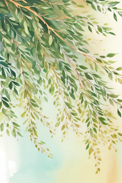 Foto acquerello di lusso eucalipto sullo sfondo