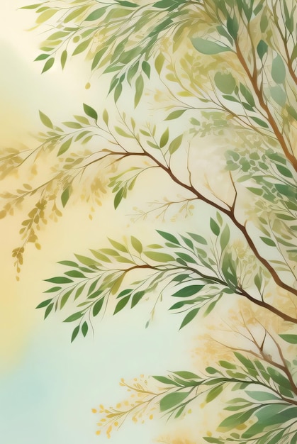 Photo lexury watercolor eucalyptus background