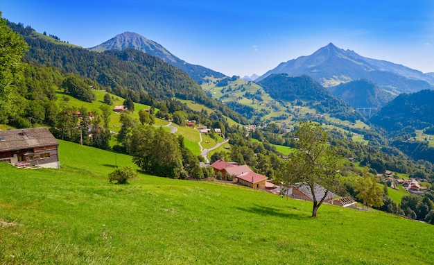 Leysin в Альпах в Ормонт Дессус в Швейцарии