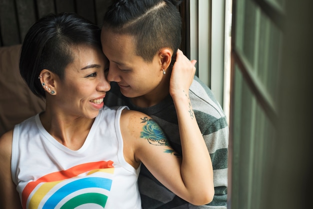 LGBT asian lesbian couple