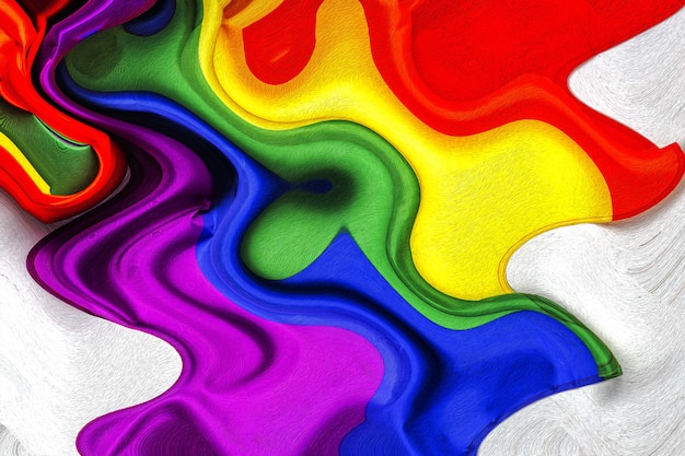 LGBT background flag with rainbow colored cardboard from above. Flat lay.