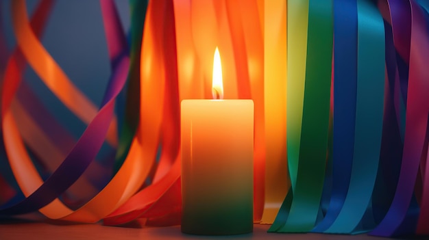 Photo lgbt background with candle