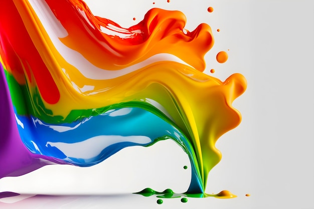 LGBT colored liquid abstract flag AI generated