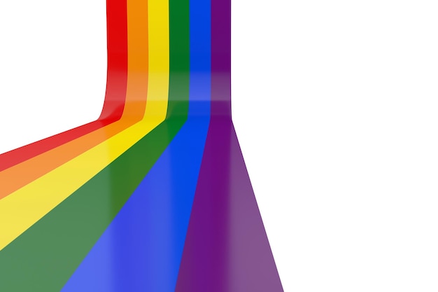 Lgbt community rainbow colors pride flag 3d rendering