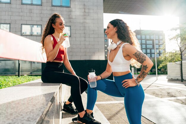 Lgbt couple training together outdoor