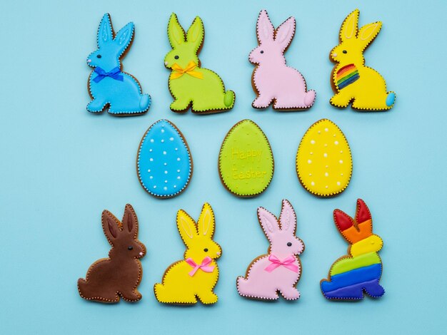 Lgbt decoration happy easter egg bunny rainbow