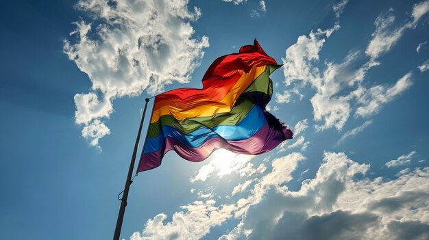 Photo lgbt flag freedom of love and diversity