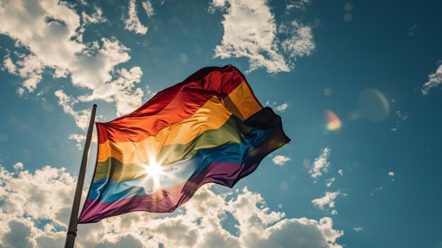 Photo lgbt flag freedom of love and diversity