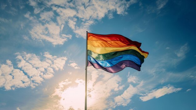 Photo lgbt flag freedom of love and diversity