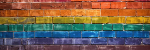 Lgbt flag painted on a brick wall