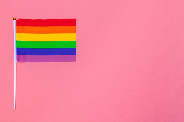  LGBT flag on pink