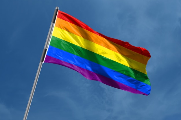 LGBT Flag symbol waving