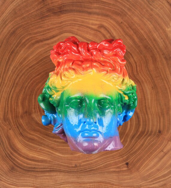 LGBT hoofd sculptuur geïsoleerd op witte achtergrond