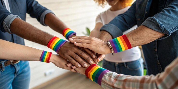 Photo lgbt image that promotes love diversity and respect through hands