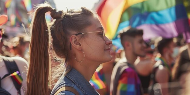 LGBT parade met vlaggen Generatieve AI