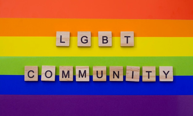 Фото Лгбт-прайд лесбиянки гей бисексуалы трансгендеры письма лгбт-сообщества на флаге лгбт