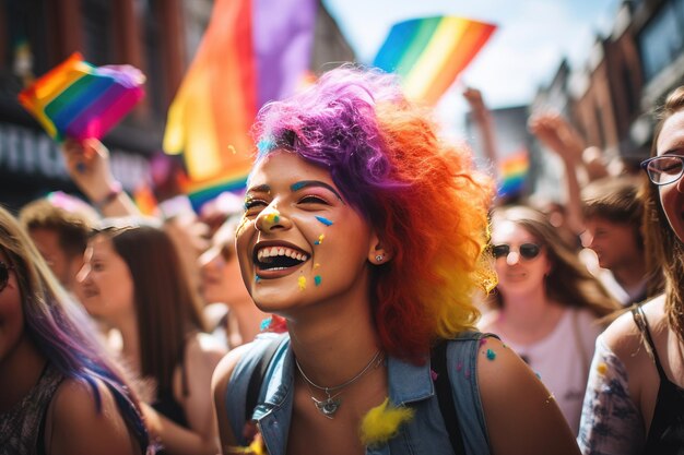 LGBT Pride Parade-deelnemers LGBTQ-festival AI generatief