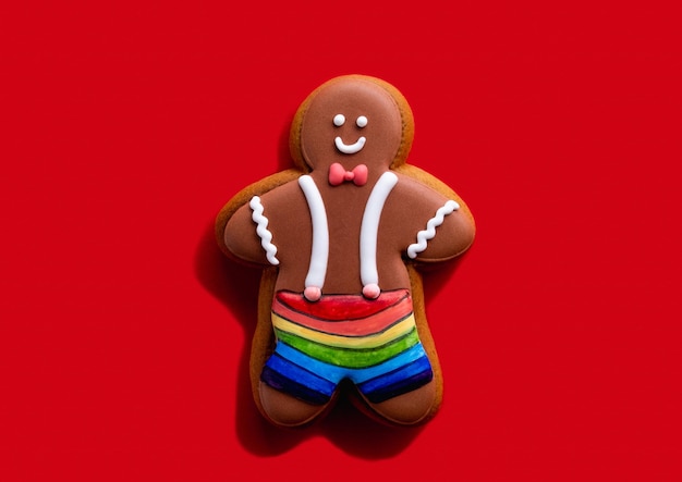 Lgbt pride red conceptual background gingerbread