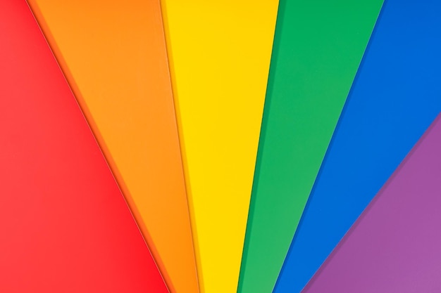 LGBT Rainbow flag background Group of colored cardboard Gay pride flag