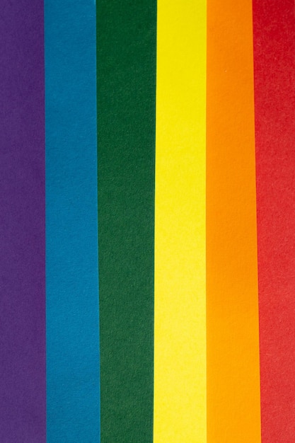 LGBT Rainbow flag background Group of colored cardboard Gay pride flag