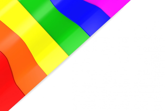 Lgbt regenboog patroon patroon vlag op witte muur achtergrond.