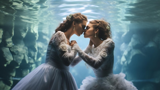 Lgbt weding underwater