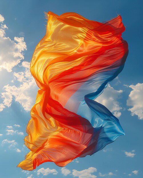 Photo an lgbtq flag unfurling across the sky background