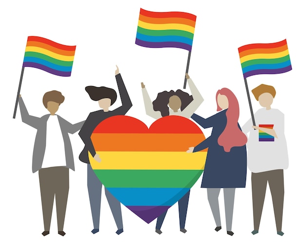 LGBTQ+ 支持 透明な背景のイラスト