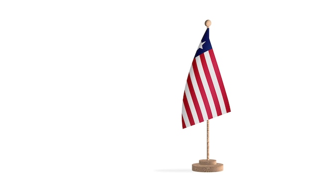 Liberia flagpole with white space background image