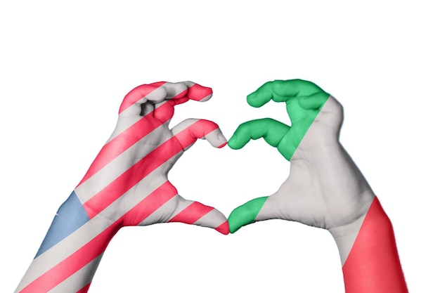 Liberia Italy Heart Hand gesture making heart