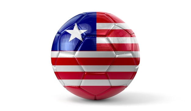 Liberia nationale vlag op voetbal 3D illustratie