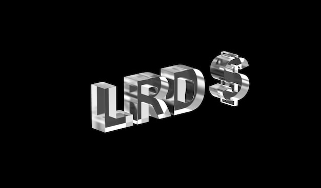 Photo liberian dollar or lrd currency symbol of liberia made with glass 3d illustration 3d rendering