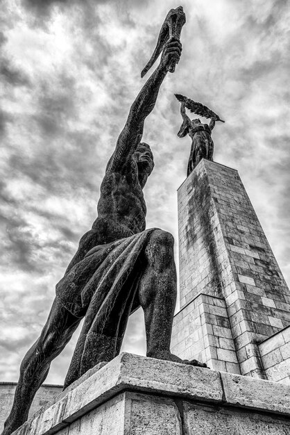 Liberty statue on Gellert hill in Budapest Hungary