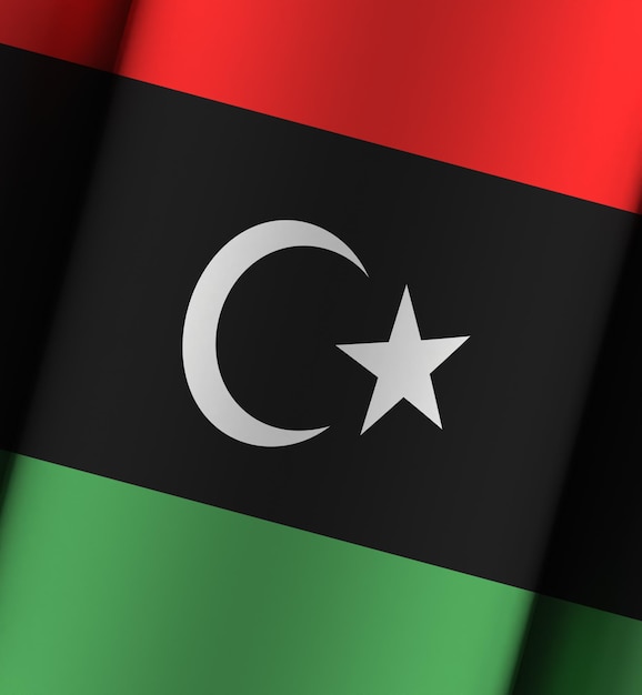 Libische vlag dramatische achtergrond vol