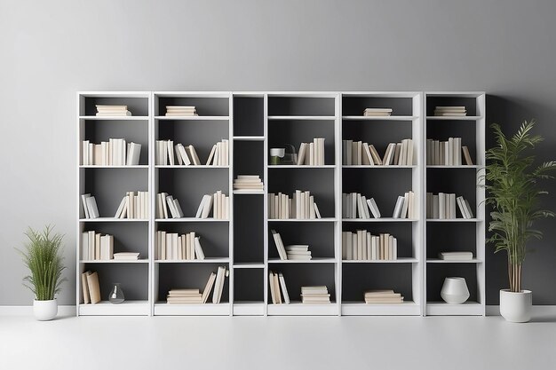 Photo library bookshelf mockup blank white space for your design