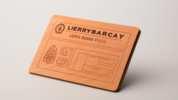 A library card with a stamp