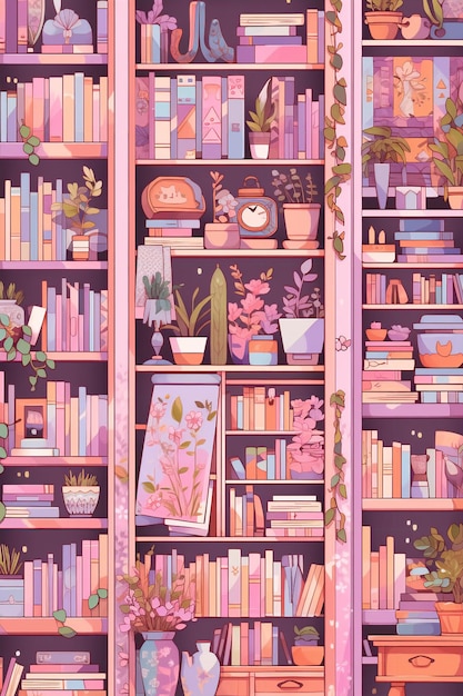 Photo library dreams unveiled anime cartoon of a bookworm's fantasy