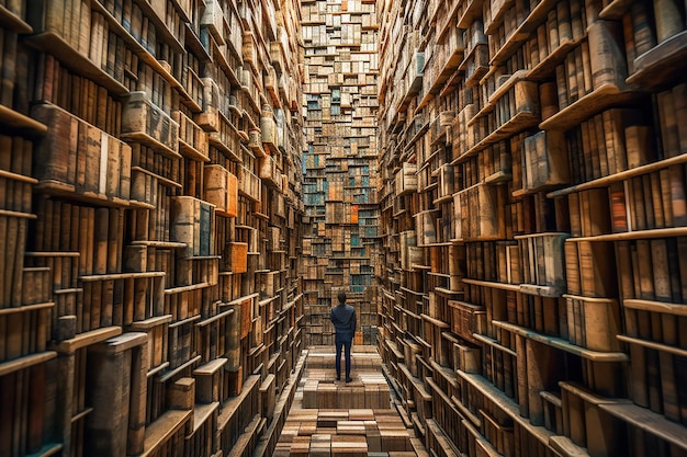 A library full of books a photo