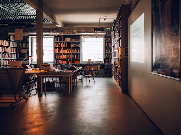 Photo a library inside a museum