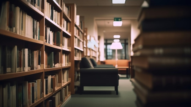 Library A room filled with books typically featuring AI generated