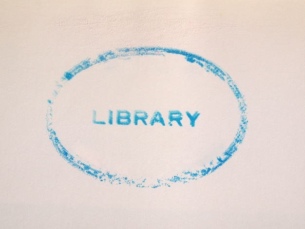 Library stamp on book