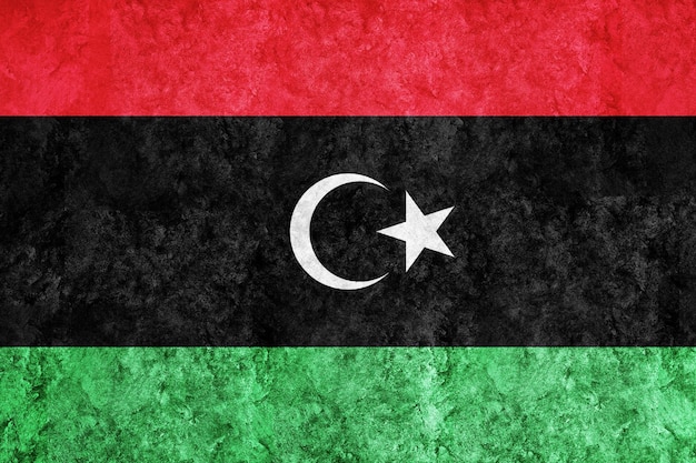 Libya Metallic flag Textured flag