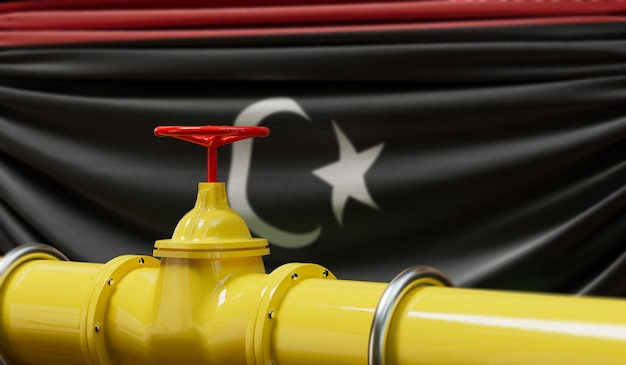 Libya oil and gas fuel pipeline oil industry concept d rendering