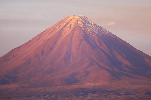 Licancabur mountain  over 5000 meter height volcano on the border between Bolivia and Chile