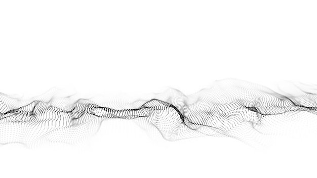 Licht cyberspace in digitale achtergrond Abstracte technologie witte golf met beweging punt verbinding big data Futuristische wireframe textuur Analyse van een netwerkverbinding 3D rendering