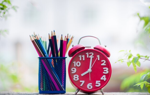 Foto licht en groen kleur horloge