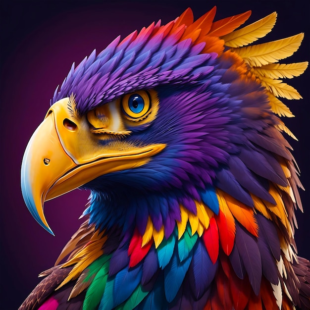 Licht neon kleurrijk Eagle gegenereerde Ai