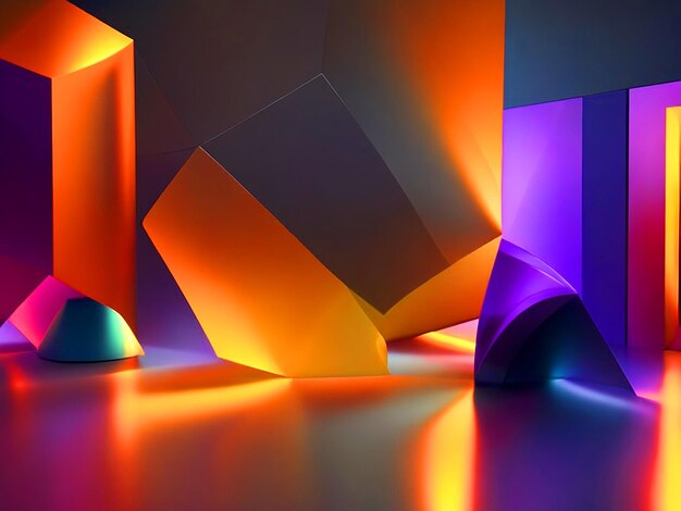licht patronen vormen blender 3d abstracte kleuren gradiënt 3D schaduwen