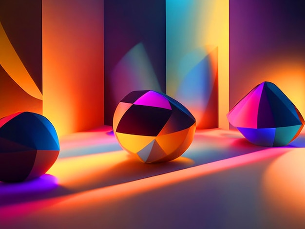 licht patronen vormen blender 3d abstracte kleuren gradiënt 3D schaduwen