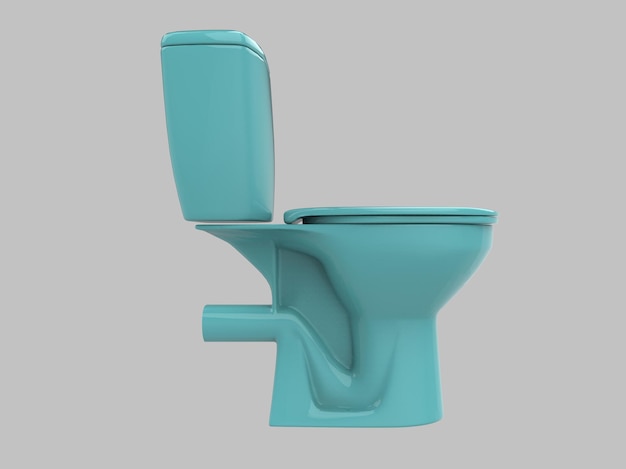 Lichtblauw toilet wc illustratie 3d